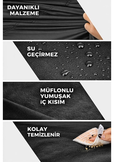 Revolt Rsx6 Arka Çanta Uyumlu Motosiklet Brandası Siyah Renk