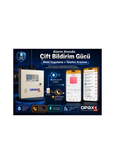 Opax-2646 Bgr-10 Kablolu Sirenli Akülü Gprs/gsm Ev Ve İşyeri Alarm Seti