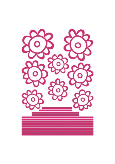 Defter Sticker,laptop Sticker Pembe Papatyalı Pvc 48x33x0,5cm