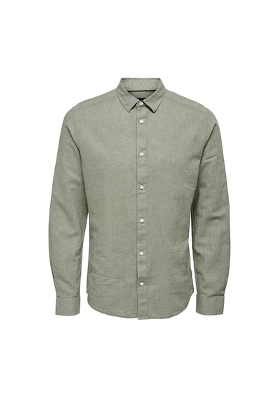 Only & Sons Onscaıden Lıfe Ls Solıd Lınen Blend Noos Erkek Yeşil Gömlek - 22012321