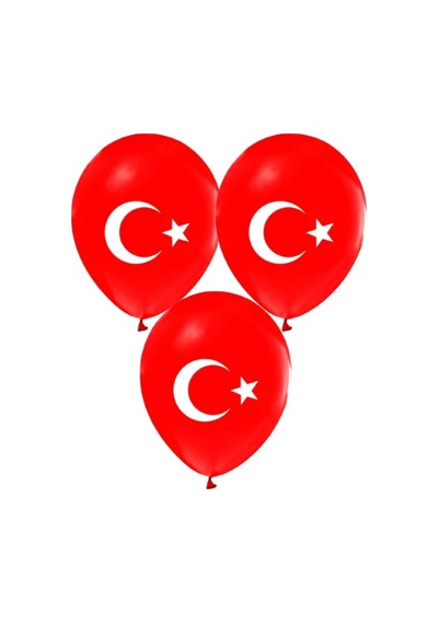 25 Adet Ay-yıldız Balon Kırmızı