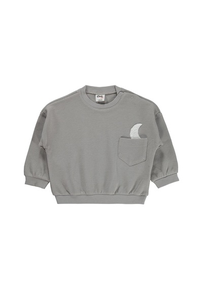 Civil Baby Cep Hilal Baskılı 6-18 Ay Sweatshirt - Gri Açık Gri