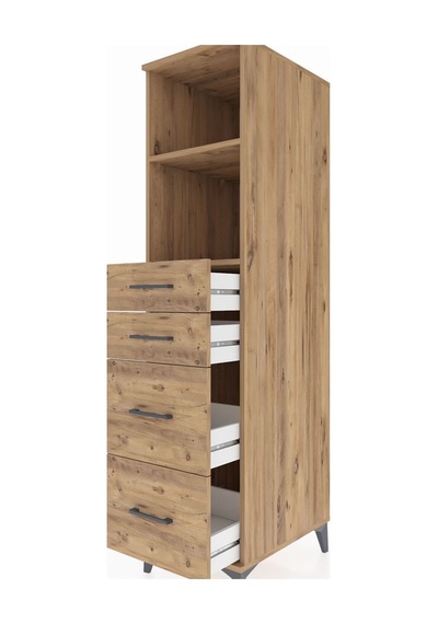 Kronos Dolap 2 Raflı 4 Çekmeceli 44x59x182 Çam-çam Atlas Çam