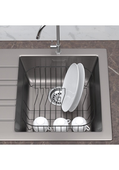 Teknotel Lavabo Evye Tabaklık Bulaşıklık Mat Siyah Kb081 Çok Renkli