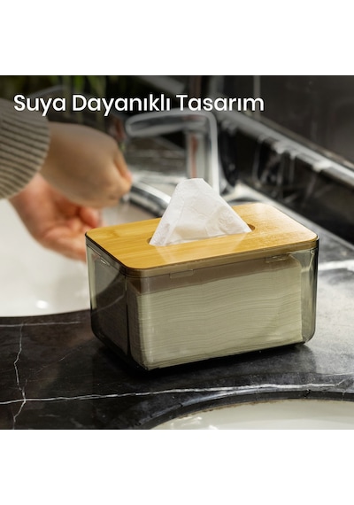 Vusıgn Bambu Ve Ahşap Mendil Kutusu Kahverengi