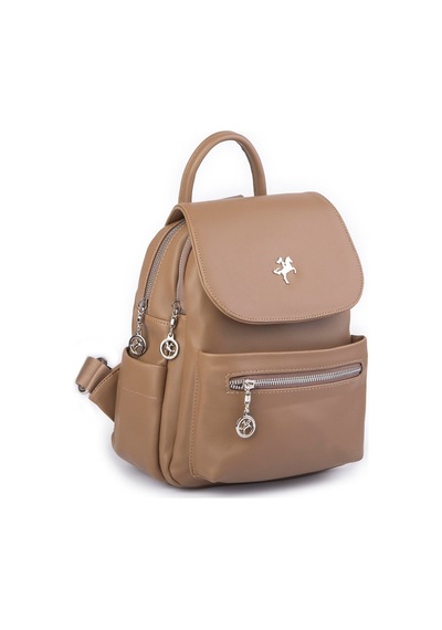 Nas Bag Kadın Sırt Çantası Çift Gözlü Spor Çanta 23x26x14 Cm Vizon Dona Çok Renkli