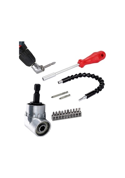 Köşe vidalama 1/4 Hex adaptör bits Tornavida esnek mil tornavida