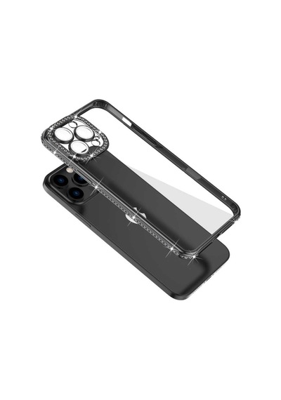 Apple Uyumlu  iPhone 12 Pro Kılıf Kamera Korumalı Taşlı Zore Mina Kılıf