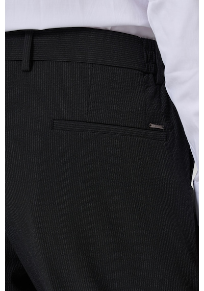 Morven Erkek Siyah Poliviskon Trend Çizgili Slim Fit Jogger Pantolon 26ms003002001 Siyah