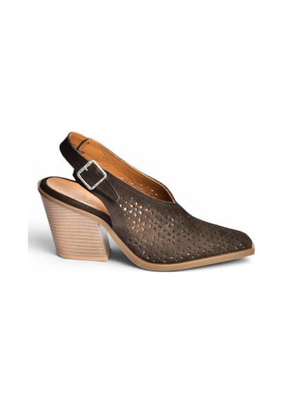 Fox Shoes Y654154702 Kahverengi Hakiki Deri Süet Western Topuklu Ayakkabı