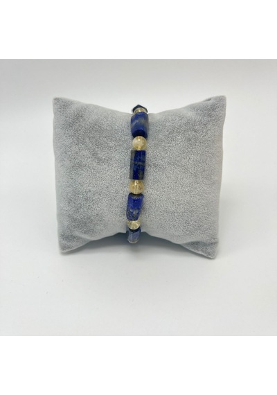 Sertifikalı Lapis Lazuli Ve Sitrin Doğal Taş Bileklik Çok Renkli