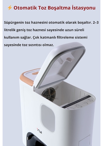 Yui RS16 Pro Max Pet Kit Özellikli Akıllı Robot Vacuum & Mop Süpürge