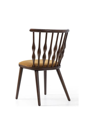 Natura Retro Ahşap Sandalye Ceviz - Sarı