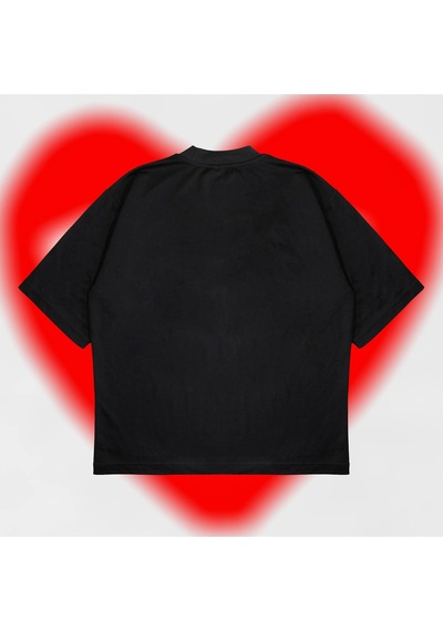 Tarzsokak Comme Des Garçons Oversize Unisex Pamuklu Nefes Alan Kalın Kumaşlı Siyah