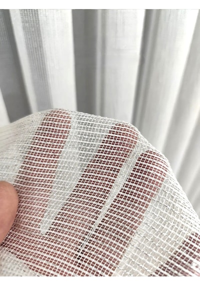 Caserta 441 Simli Dökümlü Çelik Gramajlı Beyaz Düz Tül Perde 1.sınıf Premium Kalite Beyaz