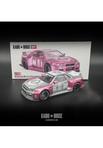 Kaido House Mini Gt Nissan Gt-r R34 Kaido Racing Factory V1 Pembe 1/64 Chase