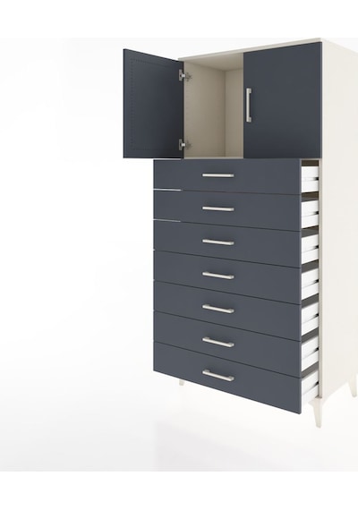 Hyperion Dolap Tek Raflı 7 Çekmeceli 2 Kapaklı 88x44x182 Ayta... Aytaşı