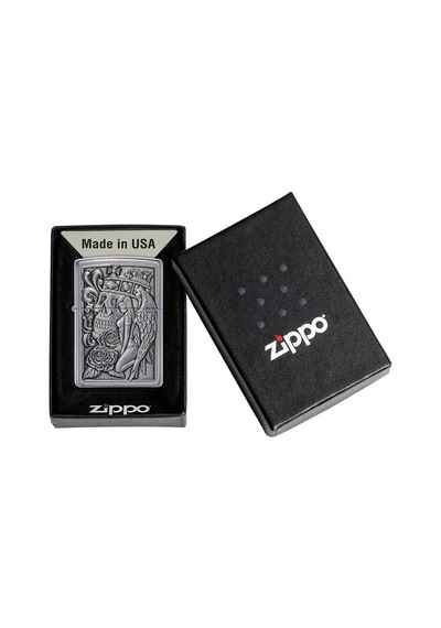 Zippo Çakmak 49442 Skull And Angel Emblem Design