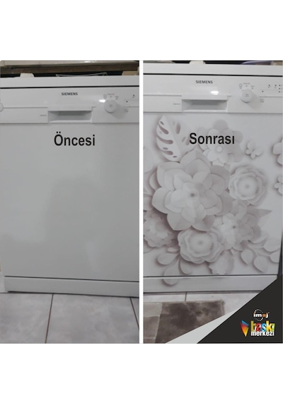 Buzdolabı Ve Bulaşık Makinesi Kapak Folyo Kaplama Çiçek (406610085)