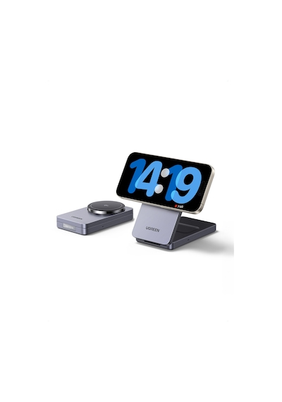 Ugreen 2'si 1 Arada 30w Magnetik Wireless Kablosuz Şarj Cihazı, Siyah, 45023 Standart