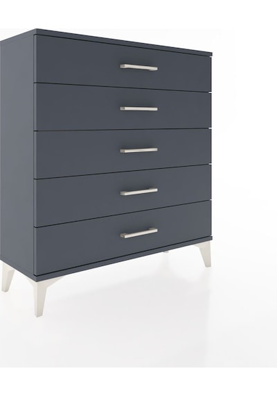 Arges Şifonyer 5 Çekmeceli 88x30x96 Antrasit-antrasit Antrasit