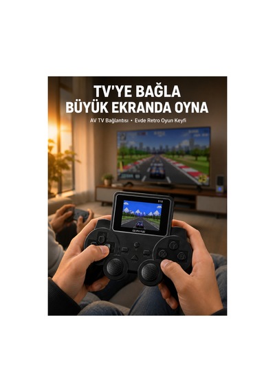 Retro Oyun Konsolu 520 Klasik Oyunlu Şarj Edilebilir El Konsolu Çok renkli