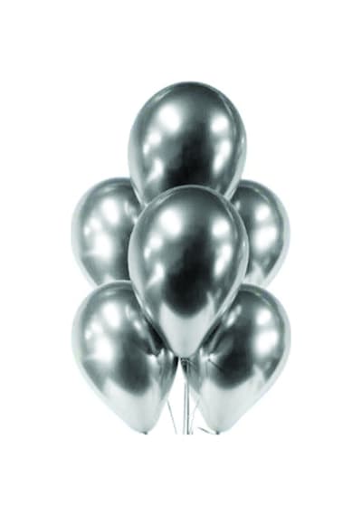 50 Adet Krom Aynalı Çok Parlak Balon GÜMÜŞ