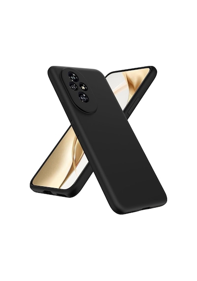 Honor 200 Pro Uyumlu Silikon Kılıf - Kamera Korumalı Esnek Pastel Renk Kapak - Siyah Siyah