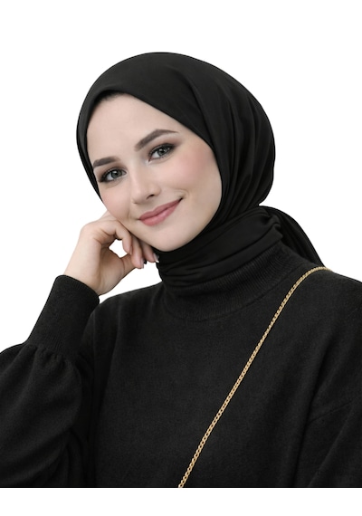 Trikonova Balon Kol Bol Paça Alt Üst Kadın Triko Tesettür Takım Siyah
