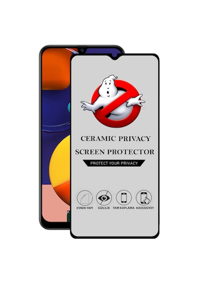 Samsung Uyumlu Galaxy A50s Görünmez Tam Kaplayan Seramik Ekran Koruyucu Esnek Cam