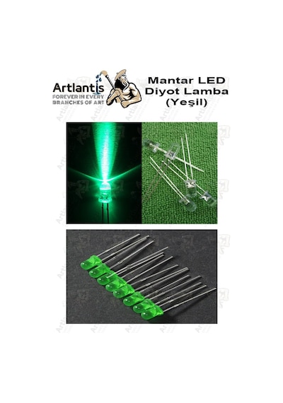 Yeşil Mantar Led Diyot Lamba 100 Lü 1 Paket Yeşil 4.8 Mm Mini Mantar Led Lamba Deney Bilim Proje Arduino Işığı