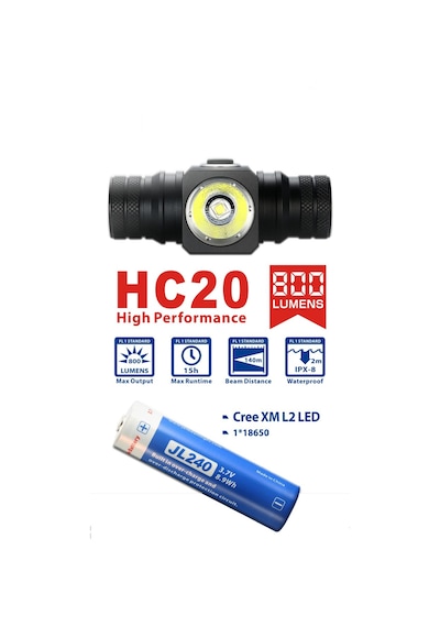 Freecamp And - Hc20 800 Lümen Kafa Lambası Siyah