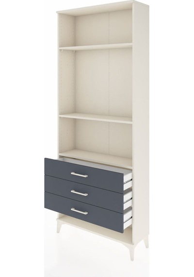 Arges Dolap 3 Raflı 3 Çekmeceli 88x30x221 Aytaşı-antrasit Aytaşı