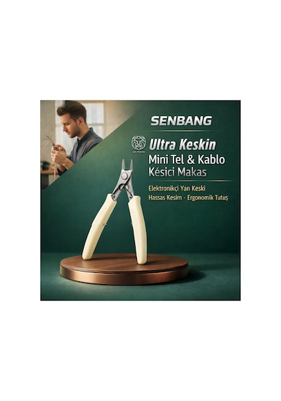 Senbang Ultra Keskin Kablo Kesici Makas Elektronikçi Yan Keski, Hassas Kesim, Ergonomik Tutuş
