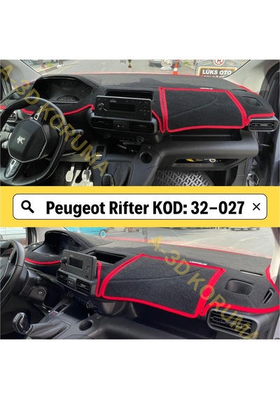 Peugeot Rifter Torpido Koruma Halısı / Kırmızı Şerit