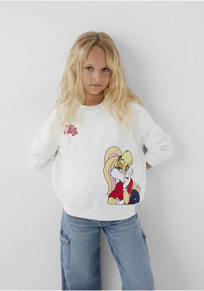 Mavi Lola Bunny Baskılı Ekru Kız Çocuk Sweatshirt M7s10213-70057