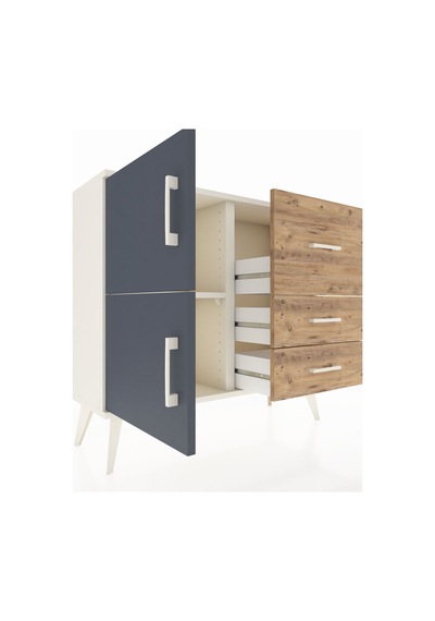 Arges Şifonyer Tek Raflı 3 Çekmeceli 2 Kapaklı 88x30x80 Aytaşı-antrasit/çam Antrasit/çam Arges Şifonyer Tek Raflı 3 Çekmeceli 2 Kapaklı 88x30x80 Aytaşı-antrasit/çam Antrasit/çam