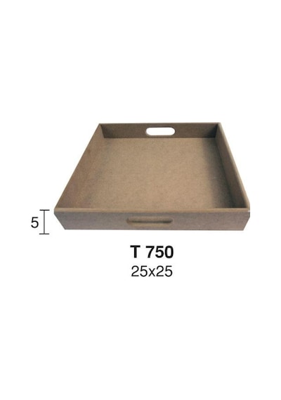 Ahşap Kare Tepsi 25X25Cm T750