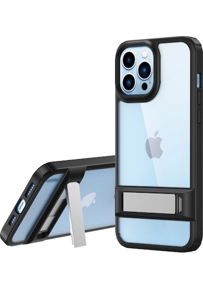 Apple Uyumlu iPhone 13 Pro Kılıf Rolet Stand Kapak Siyah\