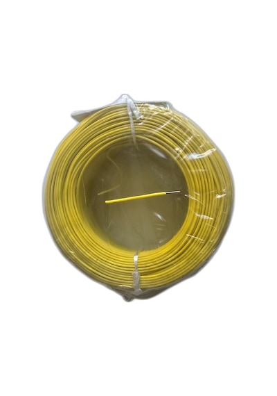Tek Damarlı Kalaylı Tam Bakır Zil Teli Montaj Teli 0.50 Mm 100 Metre Sarı Zil Kablosu
