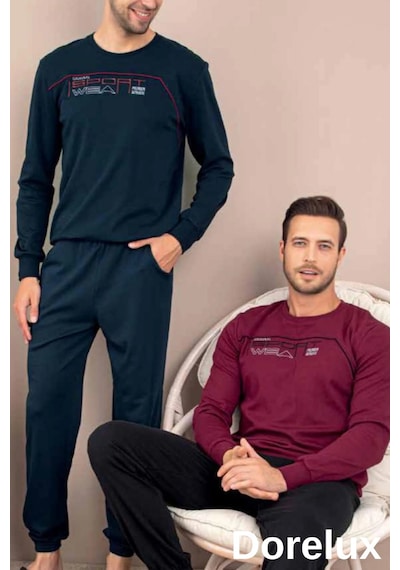 Erkek Pijama Takımı 966 Bordo