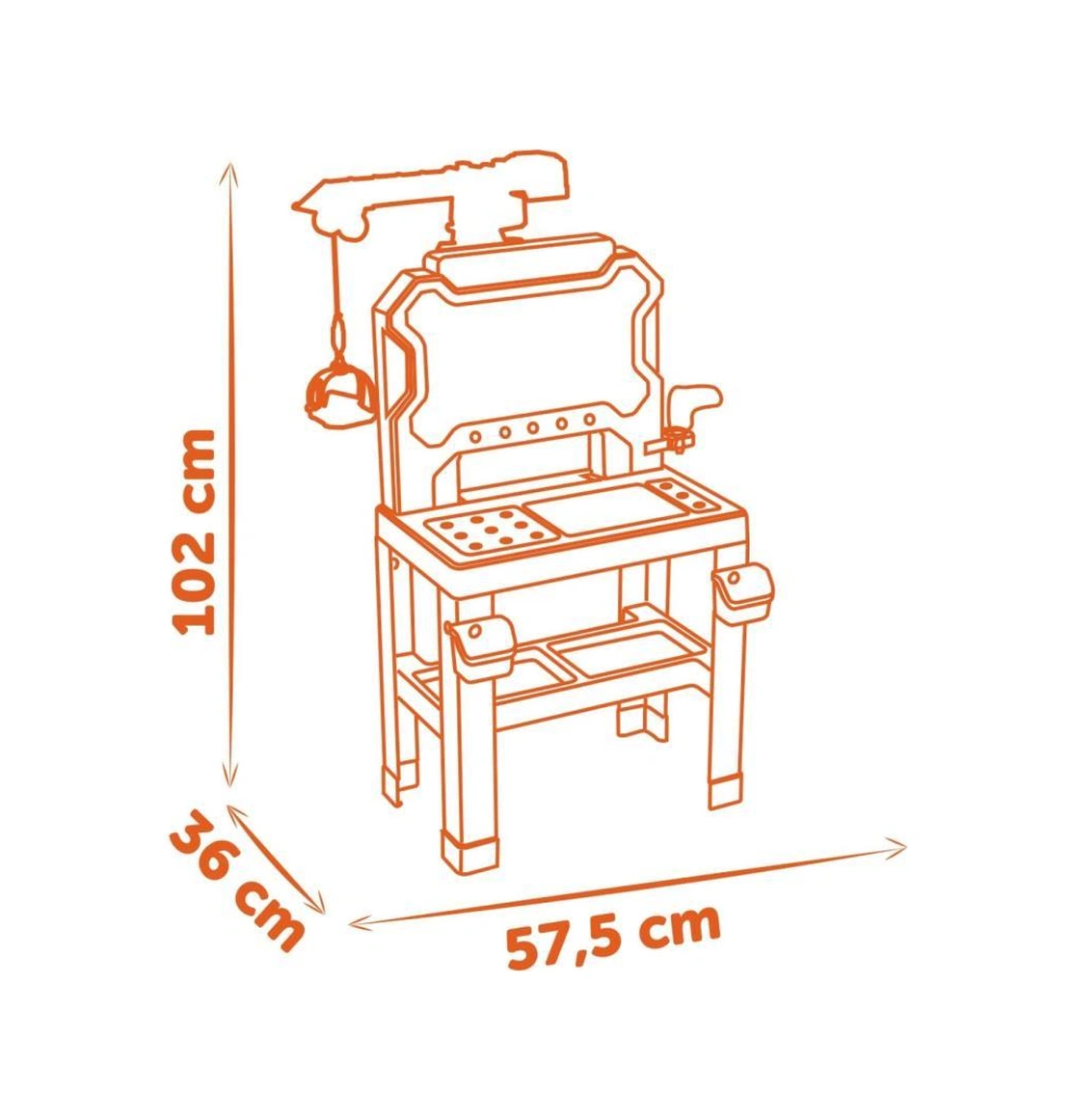 Smoby Black & Decker Vinçli Çalışma Tezgahı 360741