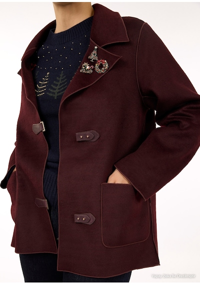 Yargıcı Regular Ceket Yaka Uzun Kol Palto 26kkpl5021x 016 Bordo