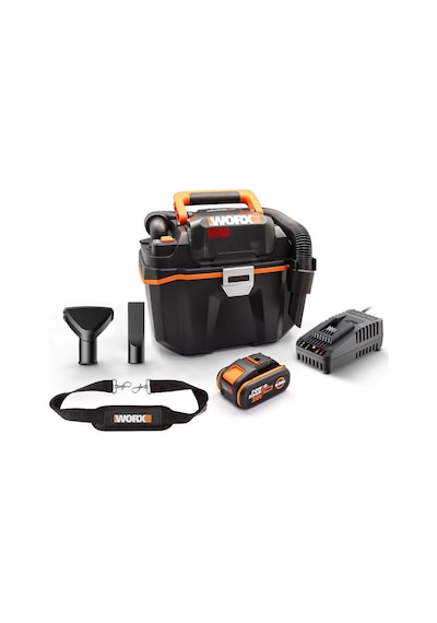 Worx Wx031 20volt 4.0ah. 200w/16kpa Li-ion Kömürsüz Flexi Esnek Hortumlu Profesyonel Şarjlı Islak/kuru Süpürge & Üfleme Fr Wx031
