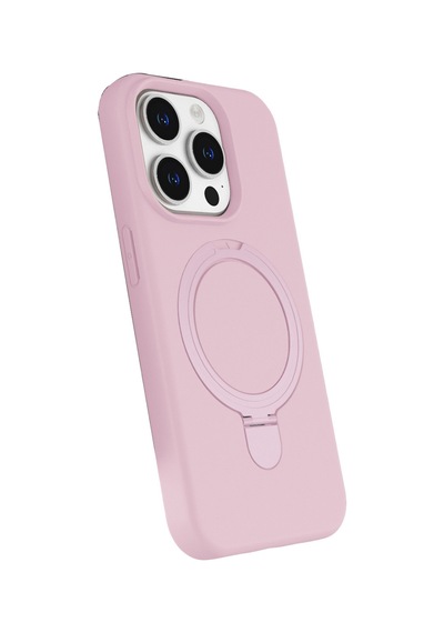 Apple iPhone Uyumlu  15 Pro Max Uyumlu Regal Magsafe Standlı Kapak - Açık Pembe