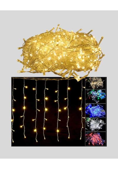 4 Metre Yılbaşı Şelale Led Perde Işık Ev Bahçe Dekor Renkli 54188463