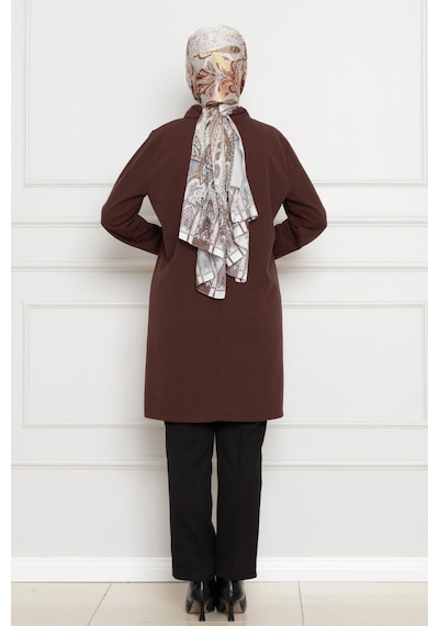 Sevitli Dik Yaka Tunik-kahverengi-4455 Kahverengi