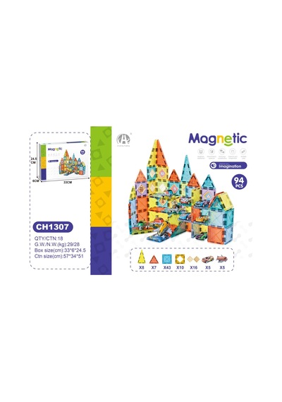 03-ch1307 5,5 Cm Manyetik Bloklar 94 Pcs