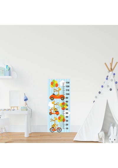 Çocuk Odası Bebek Odası Boy Ölçer Boy Cetveli Sticker Araç Zürafa