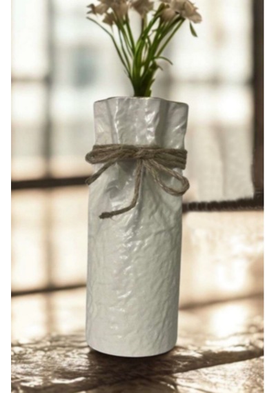 Msl-203 Metal Dekoratif Vazo 54x17,5 Cm İnce Uzun Modern Şık Salon Vazo Altın